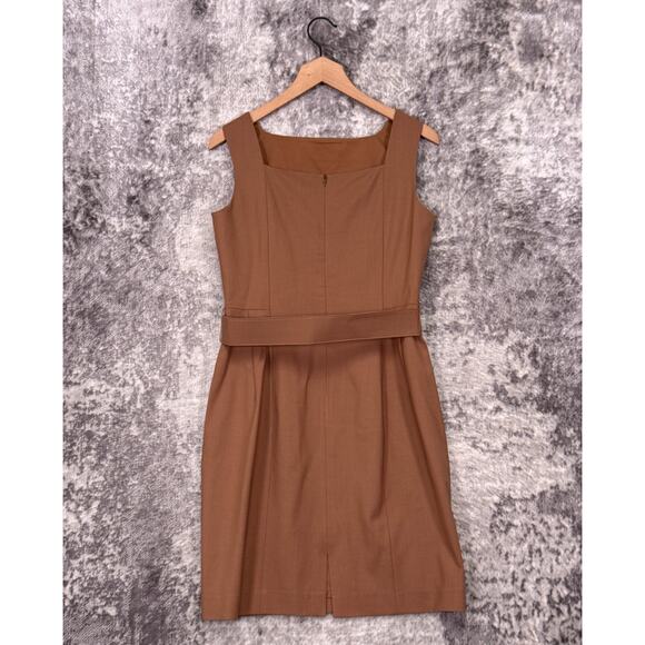 MM LaFleur Dress 2 Womens Cynthia Dress Washable Wool Twill Brown Camel - Picture 3 of 8